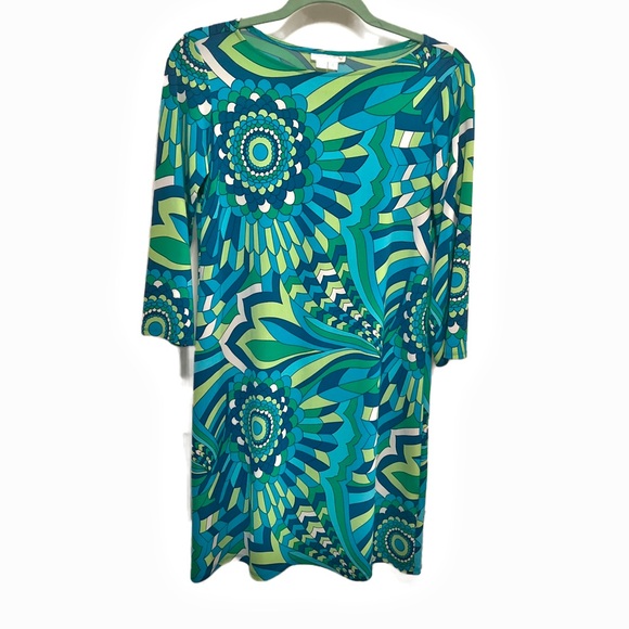 London Times Dresses & Skirts - London Times Green and Blue Midi Dress